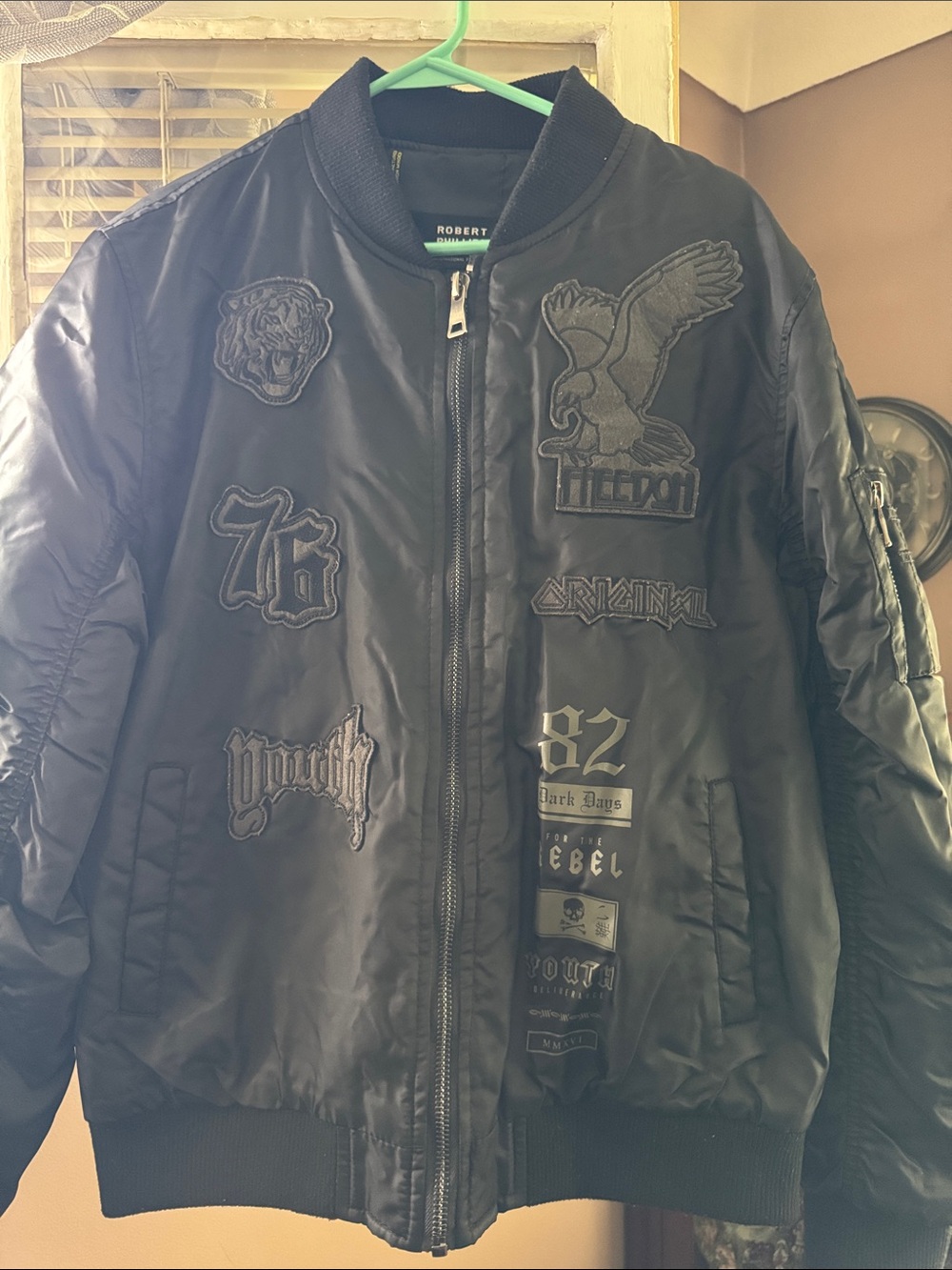 Robert phillipe  Patch Bomber Jacket - Black
